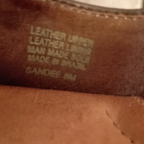 Nurture Sandee Peep Toe Brown Leather Embossed Heel Pumps Size 8M - Picture 13 of 16